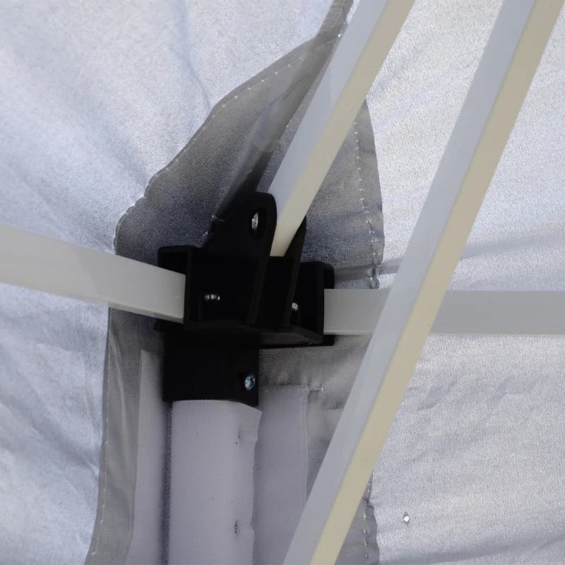 Outsunny 8x8ft Pop Up Tent Outdoor Canopy Event Sunshade Shelter w/ Slant Leg and Carrying Bag, White