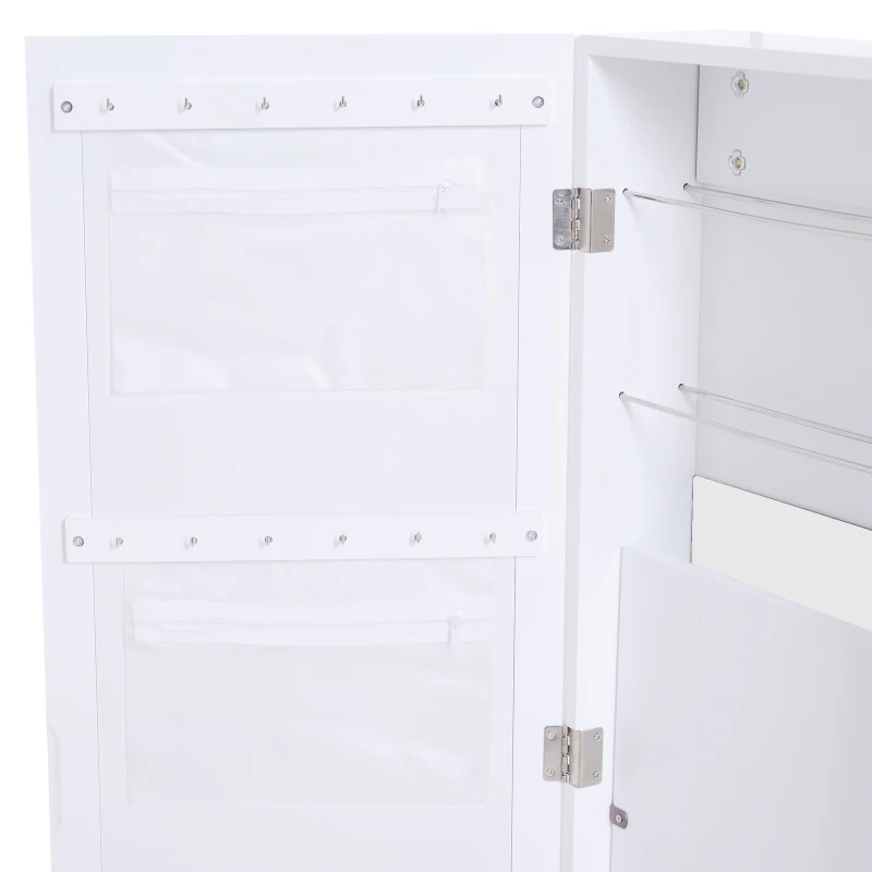 Wall/Door Mounted Armoire Cabinet Jewelry Cosmetics Shelf Organizer White