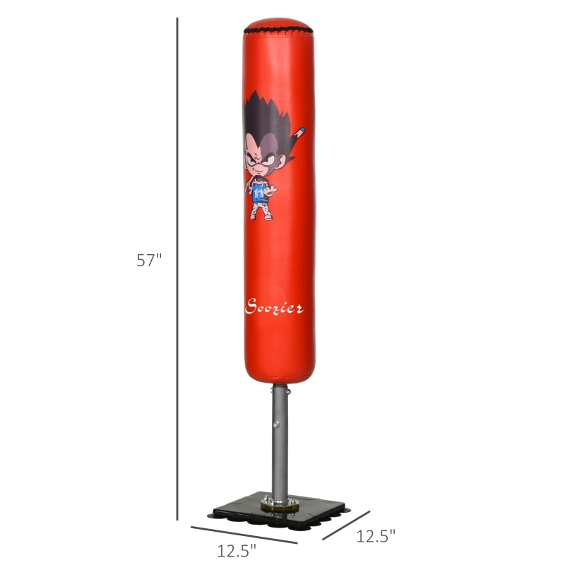 Soozier 57" Free Standing Kids Boxing Stand Punching Bag w/Suction Cup Base Great for Daily Training