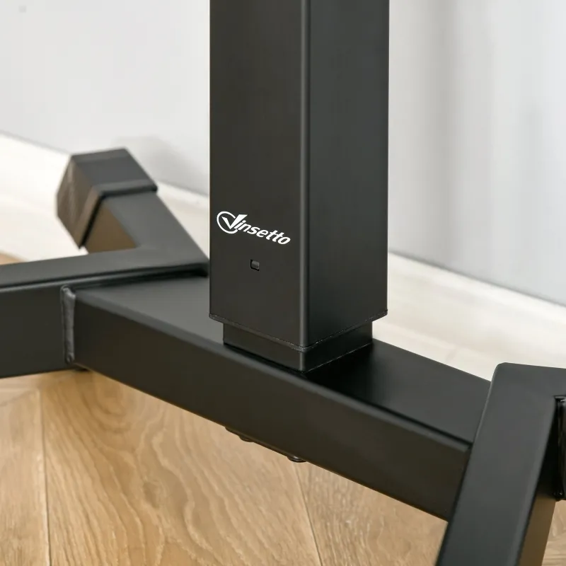 Vinsetto Height Adjustable Standing Desk Sit Stand Desk 2 Tier  Rolling Table Home Office Workstation with Keyboard Tray Lockable Casters iPad Groove  Black