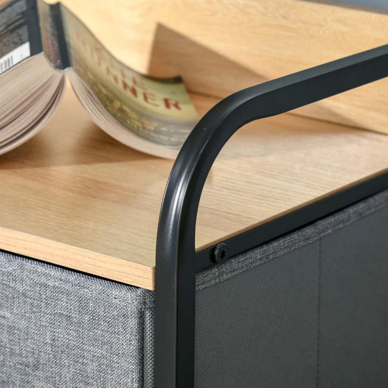 HOMCOM 3-Tier Storage Organizer for Bedroom Entryway, 7-Drawer Dresser with Steel Frame for Bedroom, Light Gray