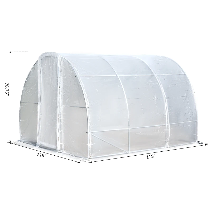 Outsunny Outdoor Portable Polytunnel Greenhouse w/ PE Cover Walk-In