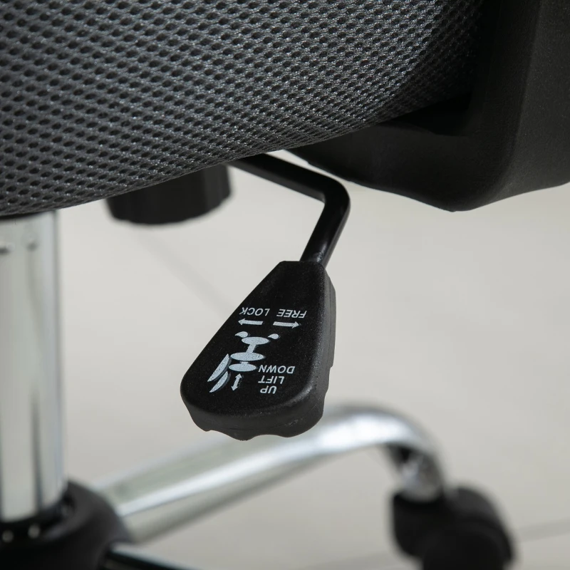 Vinsetto Mesh Office Chair with Rechargeable Electric Vibration Massage Lumbar Rocking, with Pillow, Wheels - Grey