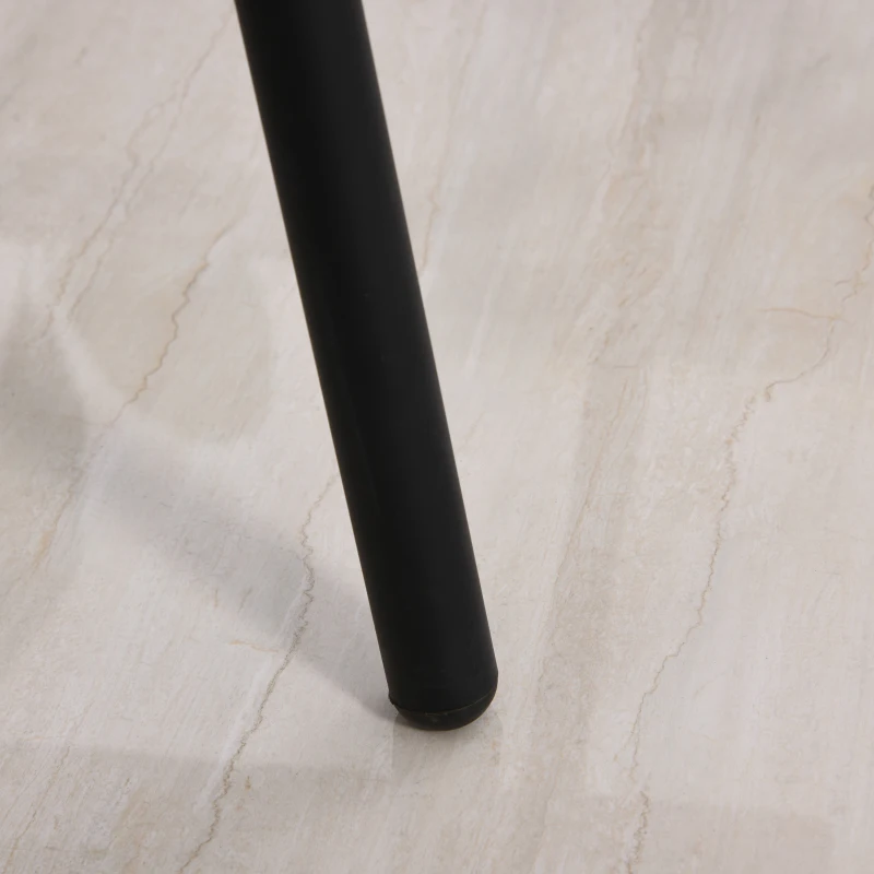 HOMCOM 3 PCs Table Dining Set With 2 Matching Benches P2 Grade MDF Steel Legs Dining Room - Brown