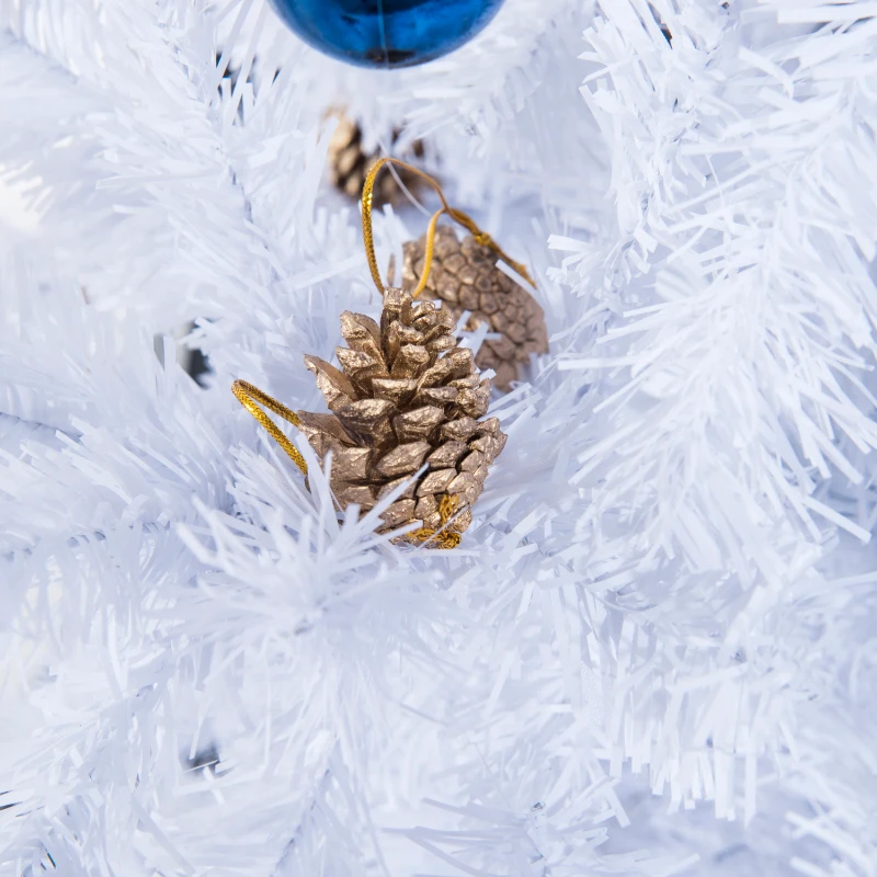 HOMCOM 7ft Artificial Christmas Tree Xmas Holidays Décor with Ornament White