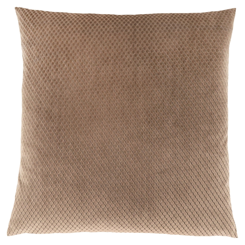 Monarch 18" x 18" Diamond Velvet Throw Pillow (1 pc) - Beige