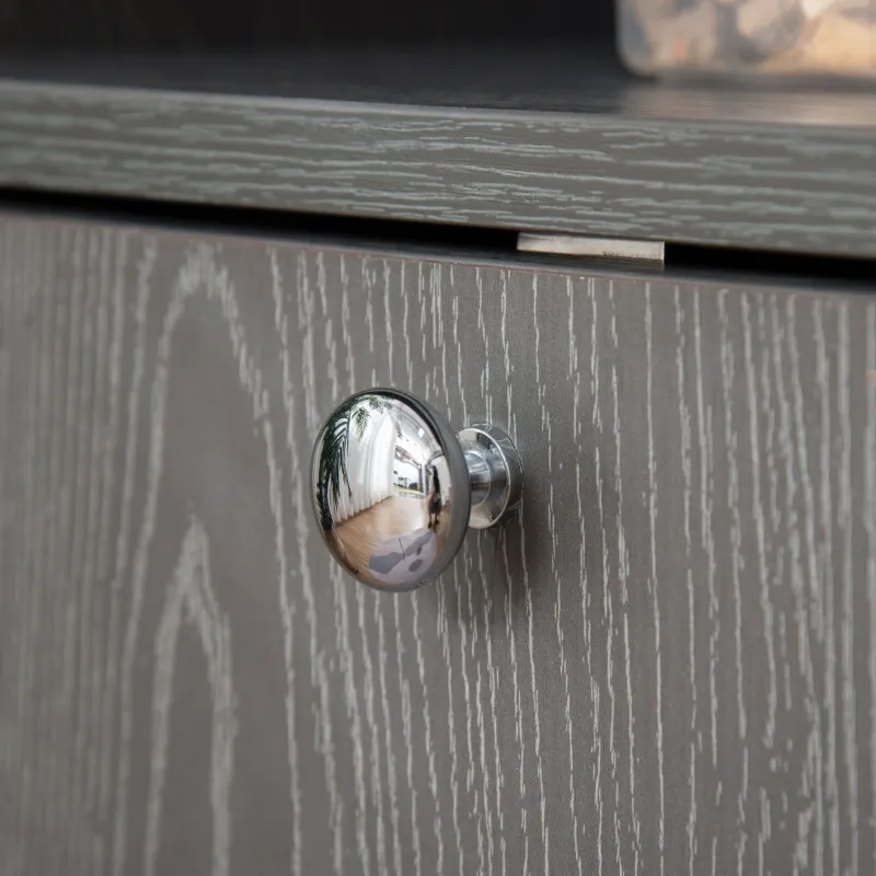 PawHut Pet Feeder Station Dog and Cat Food Storage Feeding Station Food Cabinet Pet Storage Organizer Grey