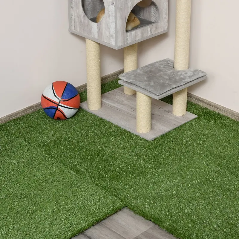 Outsunny 13' x 3.3' Synthetic Artificial Grass Turf Realistic Fake Thick Grass with UV Protection & Drain Holes, Outdoor Easy to Clean Lawn Pet Turf with High Density, 1.2'' Height