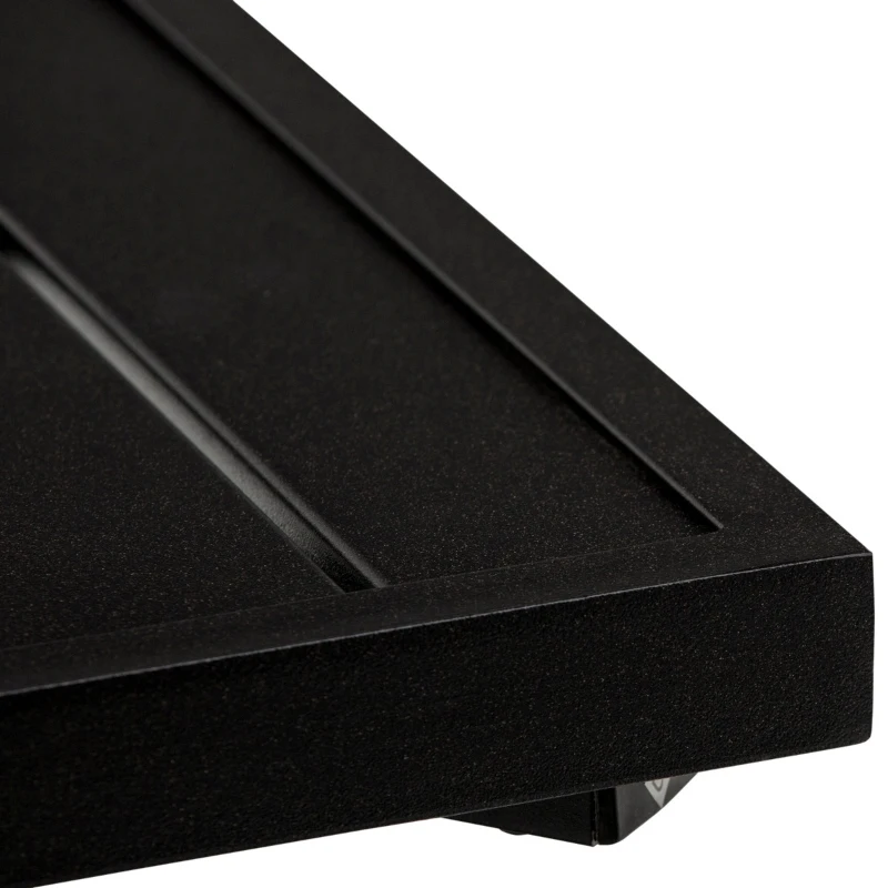 Outsunny 5-Piece Outdoor Patio Square Table Dining Set with 4 Stackable Chairs, Durable Steel Design, & Middle Umbrella Hole of 1.65'' or 1.5''