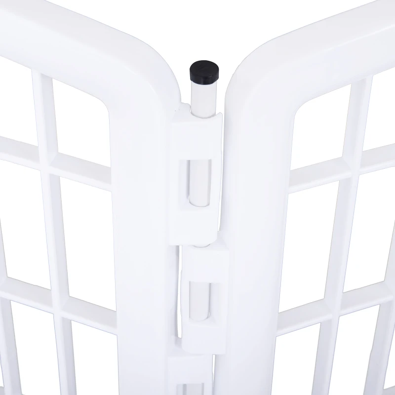 PawHut 8 Panel Dog Playpen Octagon Plastic Pet Crate Kennel Small Animals Portable Indoor White