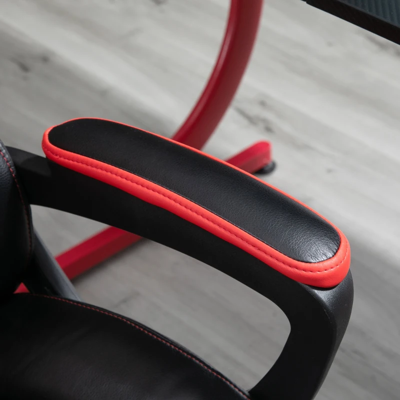 Vinsetto Racing Style Gaming Chair Ergonomic High Back Computer Office Chair PU Leather with 360° Swivel Rocking Adjustable Height Padded Armrest Red