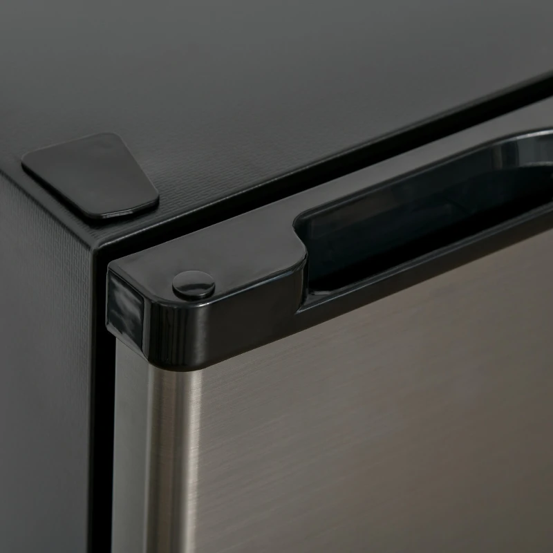 HOMCOM Mini Fridge with Freezer, Compact Mini Refrigerator with 3.1Cu Ft Capacity, Adjustable Shelves and Temperature and Reversible Door for Bedroom, Black/Silver