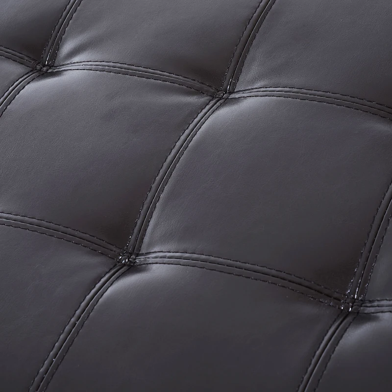 Open Box HomCom Large 51” Tufted Faux Leather Ottoman Storage Bench - Dark Brown