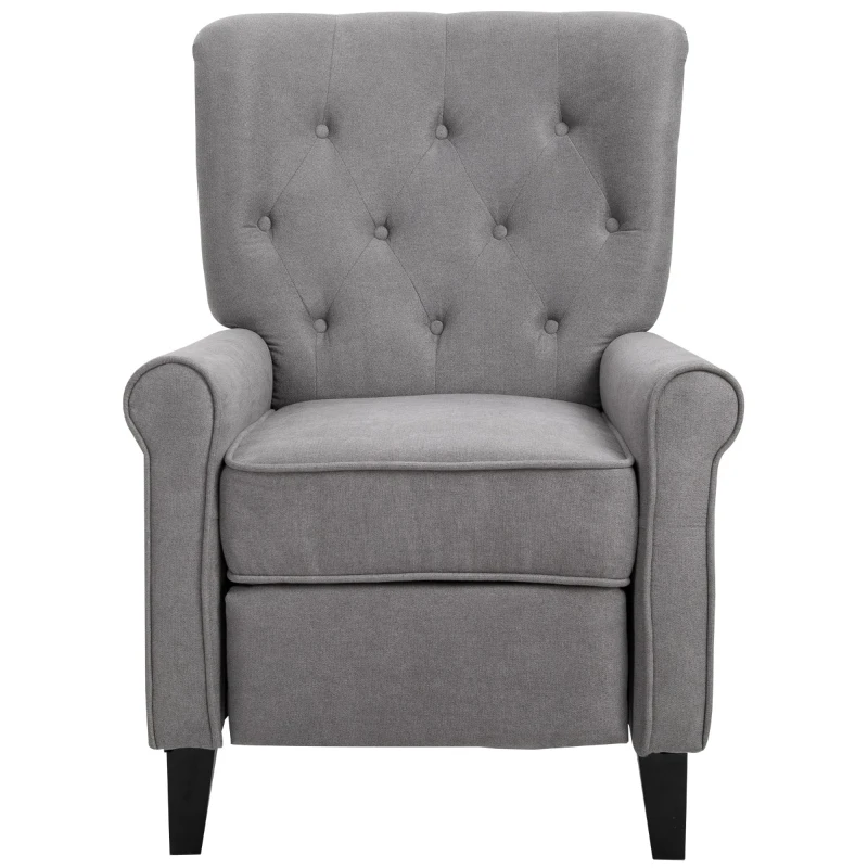 HOMCOM Linen Fabric Manual Recliner with Vibrating Massage and Wired Remote Control, Light Grey