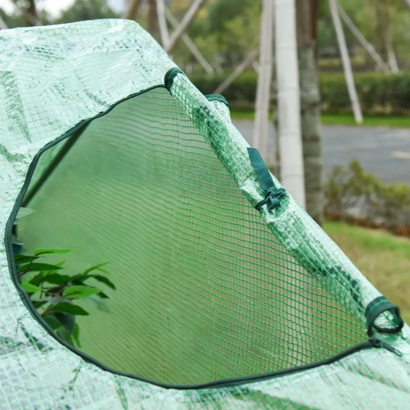 Outsunny 71'' x 39'' x 66'' Walk In Greenhouse Portable Hot House for Plants with Zippered Door and Top Window for Outdoor, Garden, Patio, PE Cover, Green