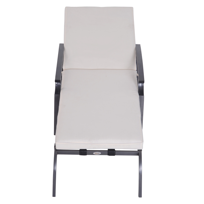 Outsunny Outdoor Lounge Chaise Chair Recliner Garden Patio Furniture W/Cushion