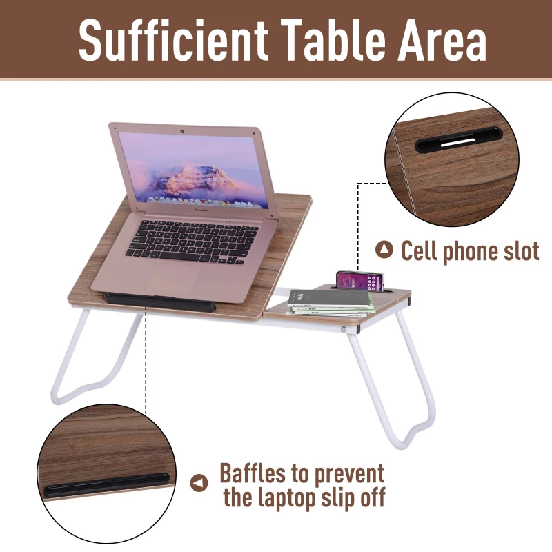 Vinsetto Portable Folding Laptop Bed Table Adjustable Angle Desk Stand Reading Holder