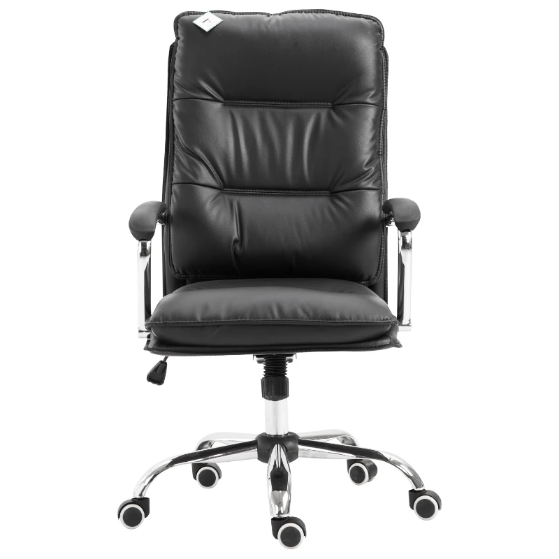 Vinsetto High Back Office Chair Swivel Seat PU Leather Black