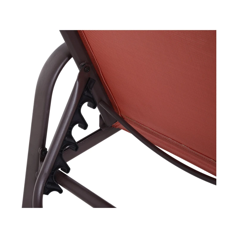 Outsunny 5pc Garden Sling Patio Bistro Set Outdoor Adjustable Lounger Table Footrest Set Brown