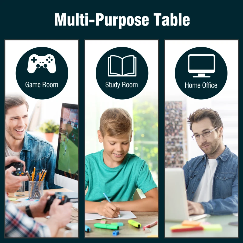 HOMCOM Compact Computer Desk Student Writing Table PC Workstation with Storage Drawer and Keyboard Tray