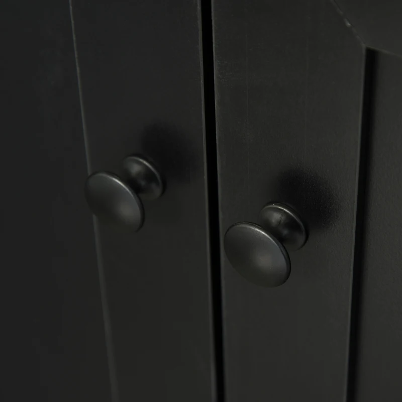 HOMCOM 71" Freestanding Kitchen Pantry Cabinet with Glass Door and Shelves, Tall Cupboard for Dining Room, Living Room, Black