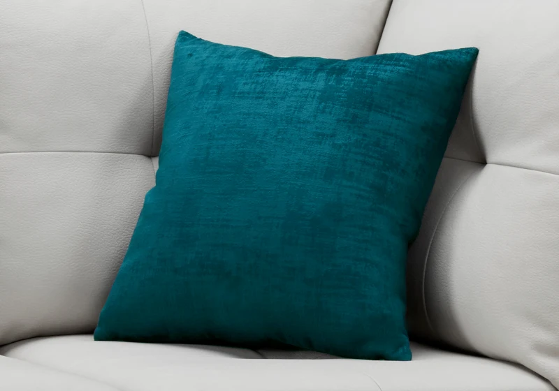 Monarch 18" x 18" Brushed Velvet Decorative Throw Pillow (1 pc) - Turquoise