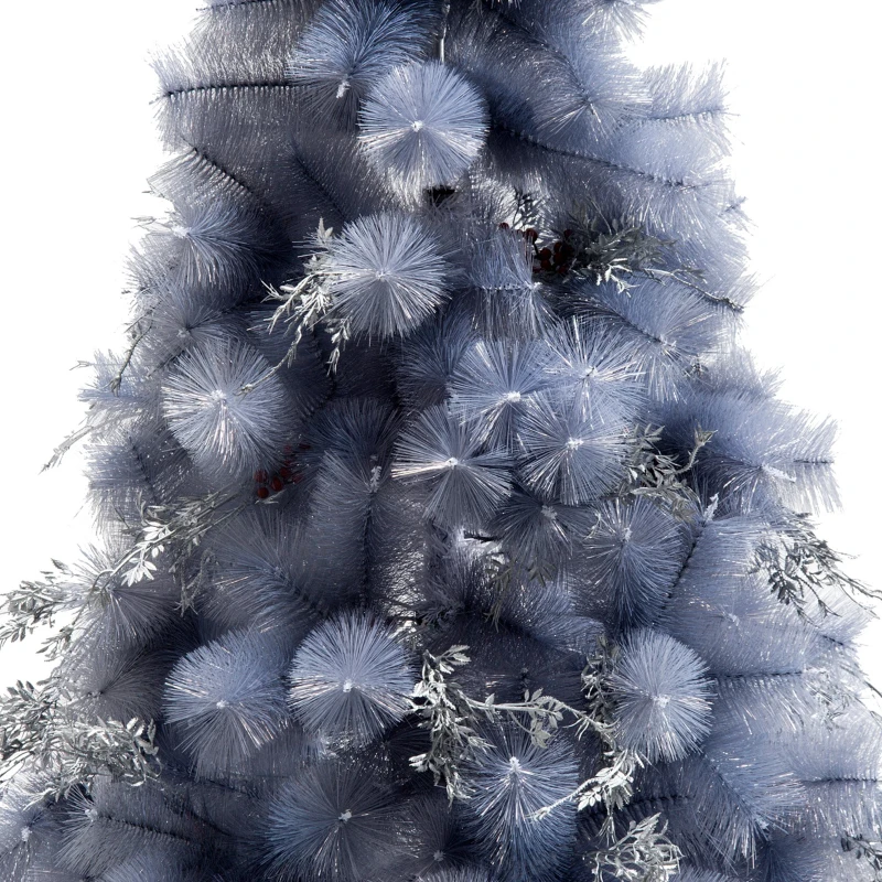 HOMCOM 5FT Christmas Tree Artificial Classic Tree Holiday Indoor Decoration, with Mental Support 222 Tips, Grey