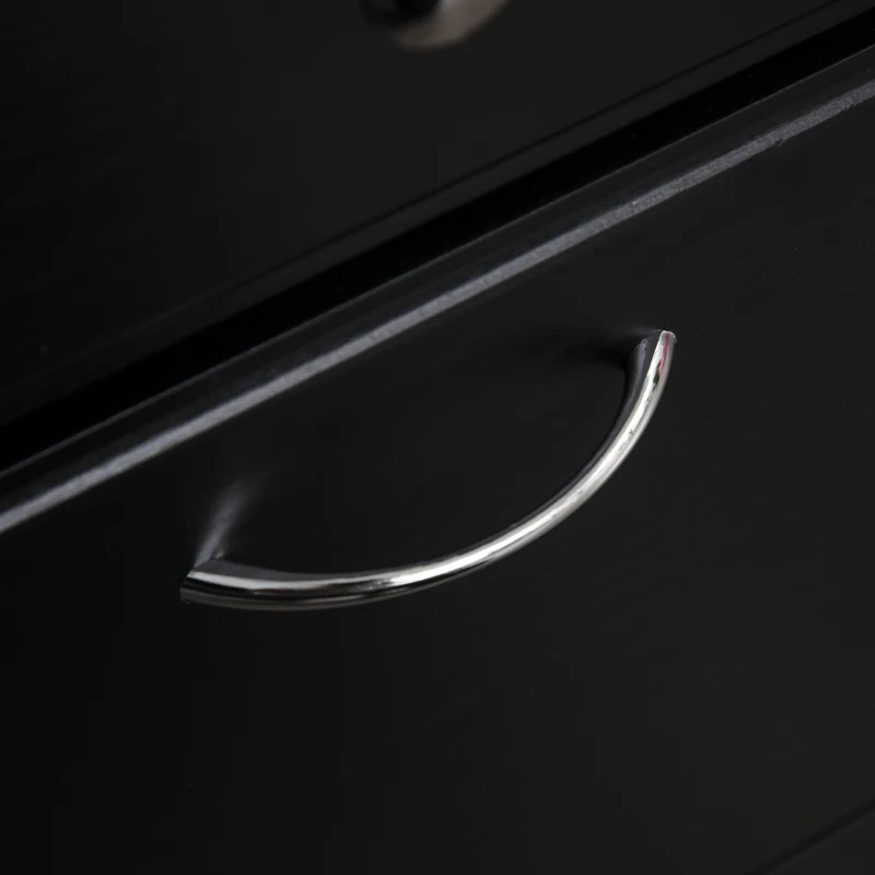 HOMCOM L-Shaped Corner Computer Desk PC Workstation Student Writing Table with Storage Shelf & Drawers, Black