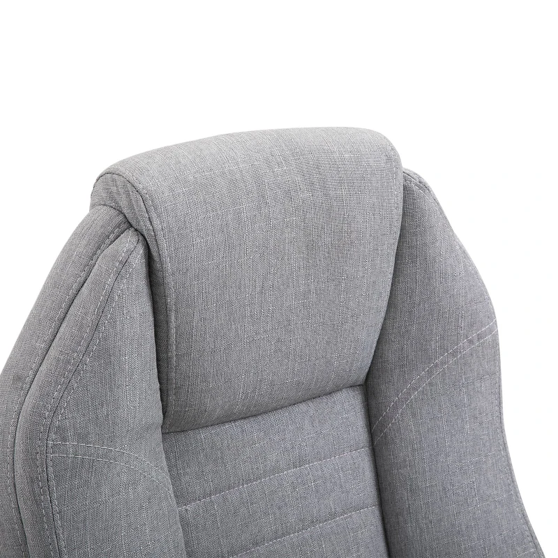 Vinsetto Office Chair Ergonomic Design Linen Surface Foam Padded w/ Adjustable Height & Armrest Gray