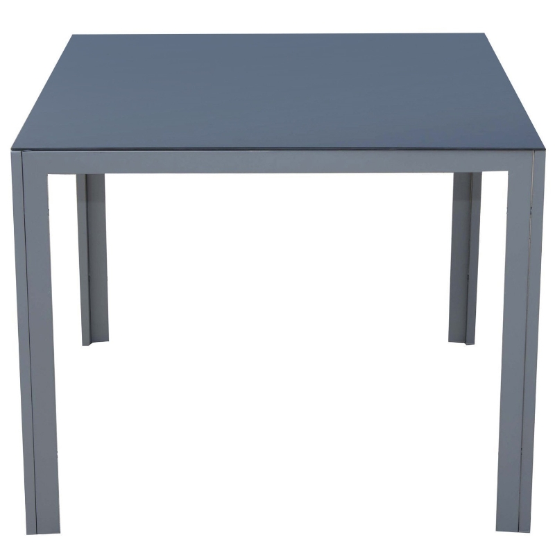 Outsunny 34"x34" Garden Table Dining Desk Tempered Glass Tabletop Backyard Aluminum