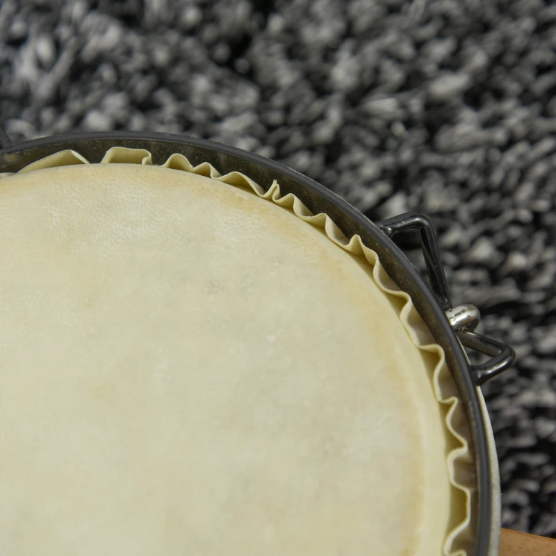 HOMCOM Wooden Bongo Drum Set w/ Sheepskin Drum Head Φ7.75" & Φ7" Drums w/ Tuning Wrench