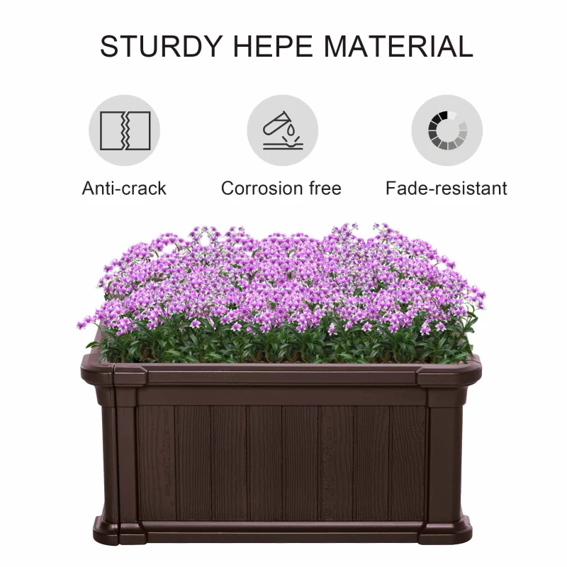 Outsunny 24'' x 24'' x 12'' Raise Garden Bed, Planter Box, Above Ground Garden for Flowers, Herb, Vegetables with Easy Assembly, Brown