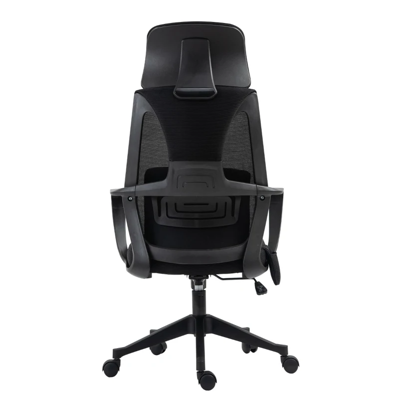Vinsetto Ergonomic Home Office Mesh Desk Chairs, Computer Task Chair with Massage Lumbar Cushion, Adjustable Seat & Headrest, Rocking Function, Black