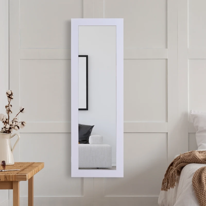 Wall/Door Mounted Armoire Cabinet Jewelry Cosmetics Shelf Organizer White