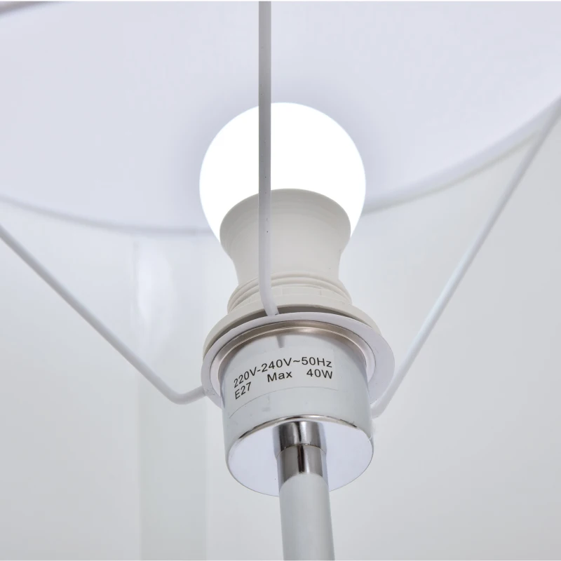 HOMCOM Modern Floor Lamp with Wood Legs Extra Shelf E26 Base for Living Room Bedroom