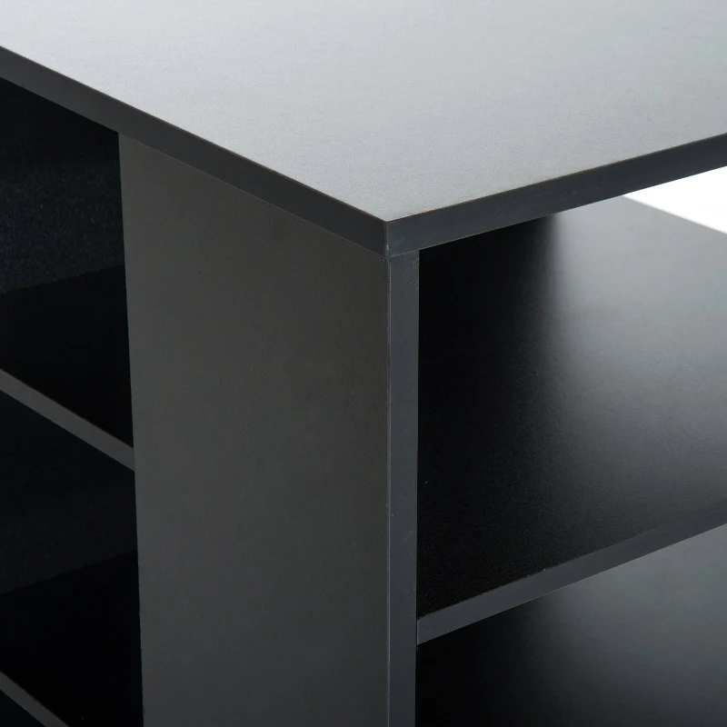 Open Box HomCom 33” Wooden Rolling 5 Shelf Media Center Display Storage Cart - Black