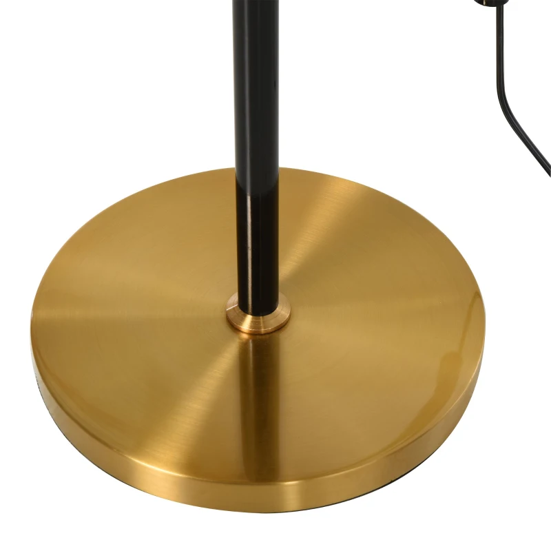 HOMCOM Height-Adjustable Indoor Floor Lamp with 11.75" W Small Round Table and Base, 67" Max Height, Black and Gold