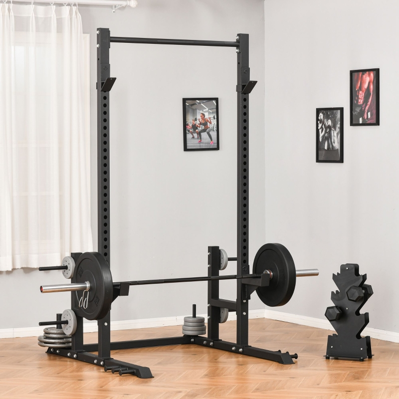 Soozier HOMCOM Heavy Duty Multi-Function Power Tower Exercise Workout Station Strength Training w/ Stand Rod for Home Gym