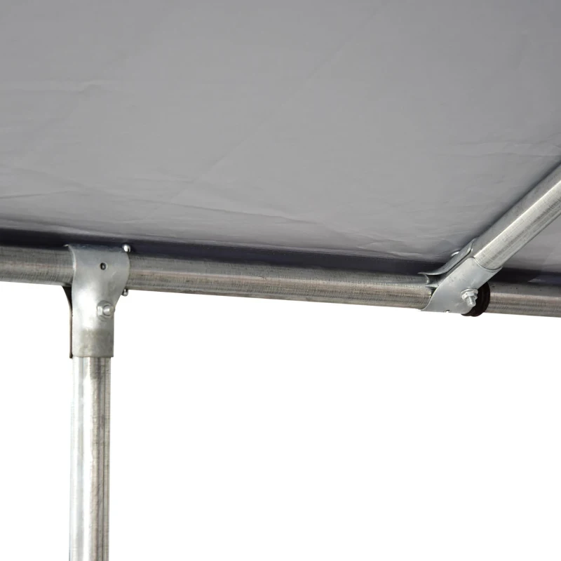 PawHut Outdoor Dog Kennel Galvanized Steel Fence with Cover Secure Lock Mesh Sidewalls for Backyard 9.8' x 9.8' x 7.7'