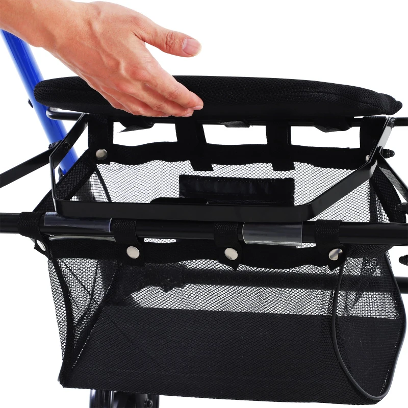 HOMCOM Foldable Medical Rollator Walker With Storage and Seat  Wheelchair