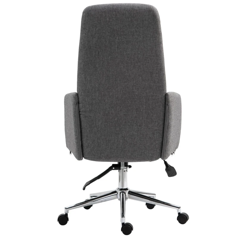 Vinsetto High Back Office Computer Chair with Breathable Fabric, Padded Armrest, and Swivel Wheels - Grey