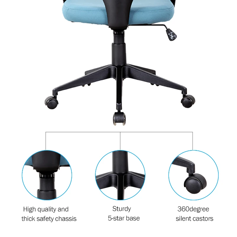 Vinsetto High Back Office Chair Fabric Executive Seat Swivel Desk Task Chair Swivel Fabric Seat Blue/Black