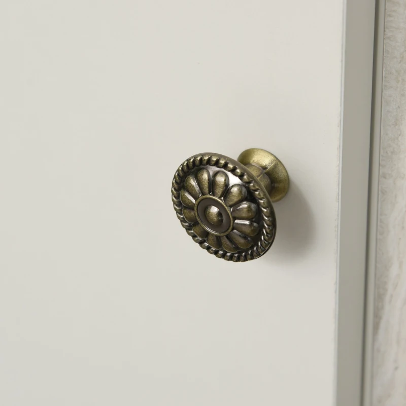 HOMCOM 45.25" W x 36.5" H Electric Fireplace Mantel TV Stand, Media Console Center Cabinet with 2 Cabinets with 2 Adjustable Shelves, and Remote Control, White