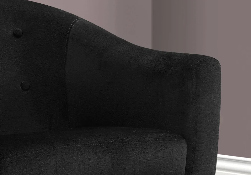 Monarch Tufted Mosaic Velvet Accent Barrel Tub Chair - Black