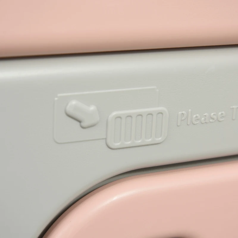 Qaba Baby Crib 3 In 1 Design Toddler Cot Cradle Beside Sleeping Cot with Storage Function Detachable Lockable Wheels for Infant Newborn Age 0 to 6 Months,Pink