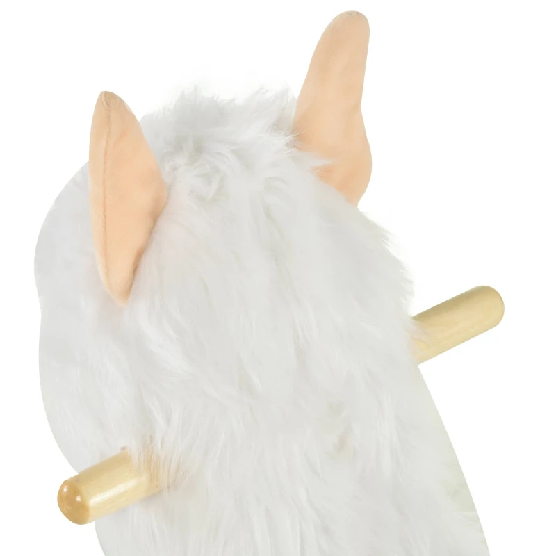 Qaba Kids Ride On Rocking Horse Sheep Style with Handle Grip Saddle Traditional Toy Gift for Children 18-36 Months Rocking Toy for Toddler White
