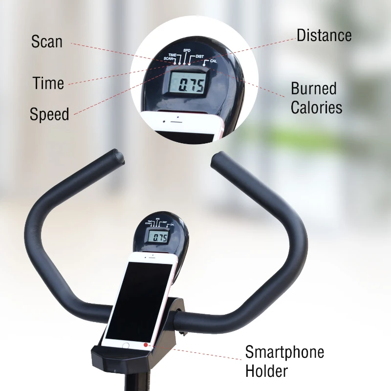 Soozier Magnetic Stepper Elliptical Machine with Adjustable Handlebar Cardio Workout Glider Trainer w/ LCD Monitor