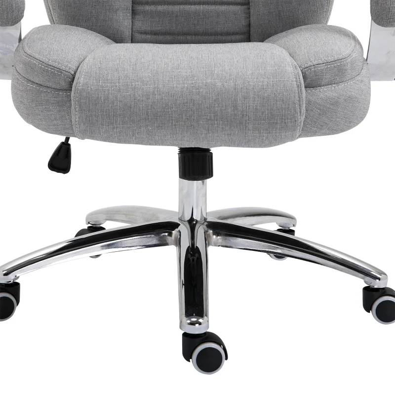 Vinsetto Office Chair Ergonomic Design Linen Surface Foam Padded w/ Adjustable Height & Armrest Gray
