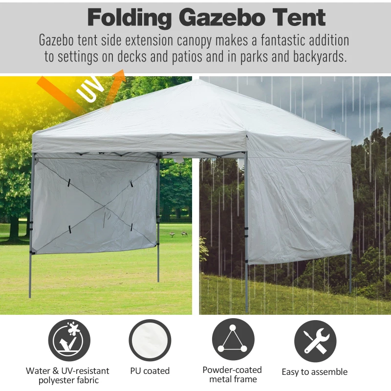 Outsunny 19' x 10' Folding Gazebo Steel Canopy Party Tent With Bag  Off-white