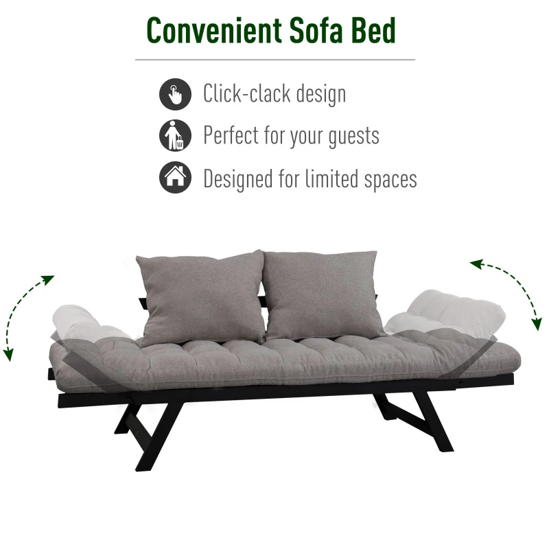 HOMCOM Sofa Bed Couch Chaise Lounger 3-in-1 3-Position